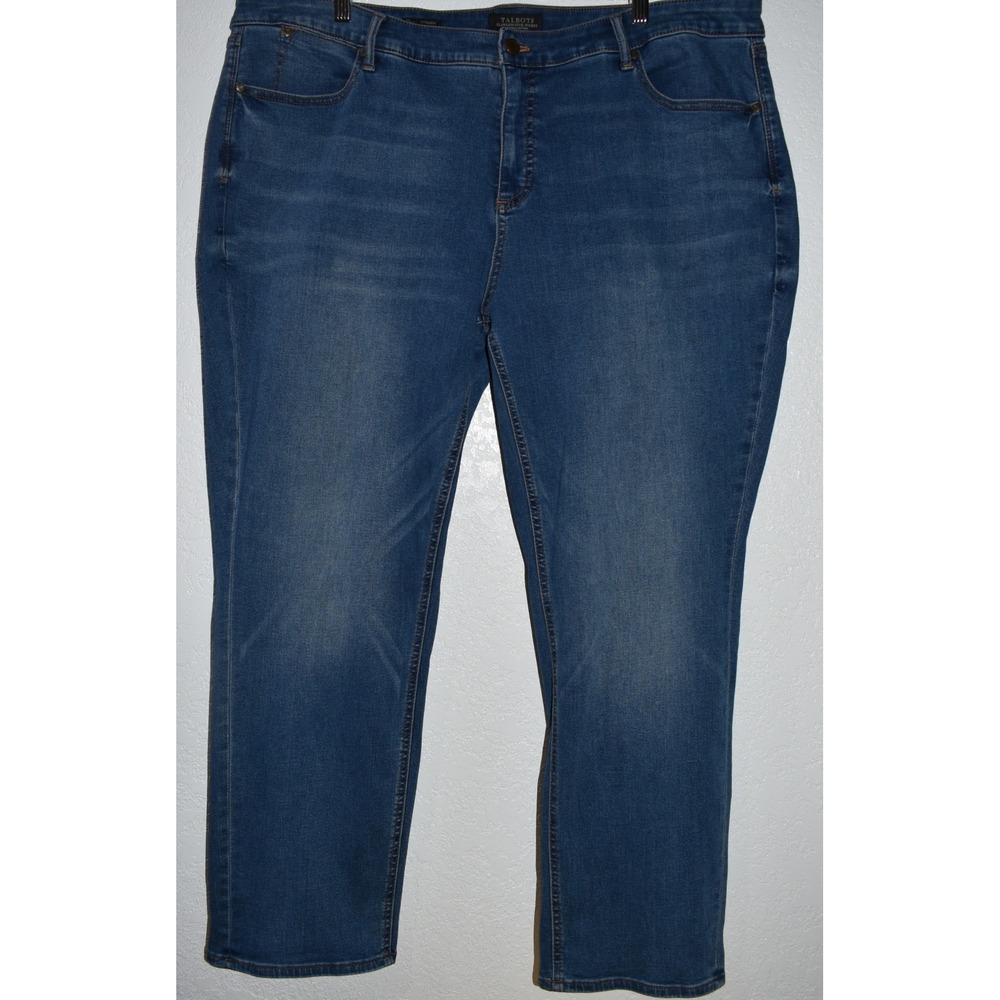 Talbots 22WP Flawless Five-Pocket Straight Leg Jeans Comfy Stretch Blue 5-Pkt - Picture 3 of 16